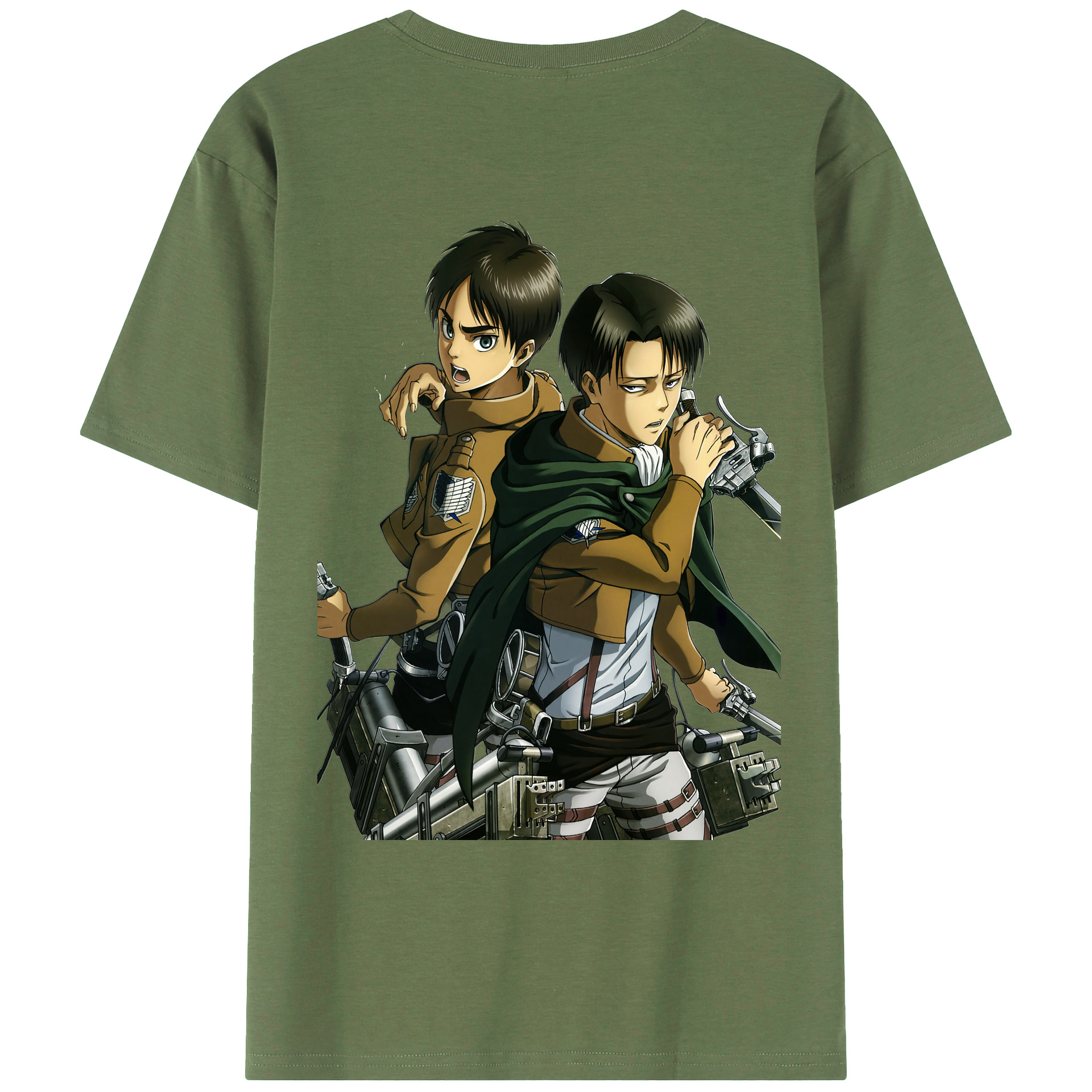 （画像用） 進撃の巨人 リヴァイ·アッカーマン Attack on Titan Levi Ackerman 綿100％ メンズ半袖Tシャツ（バックプリント） 通気性